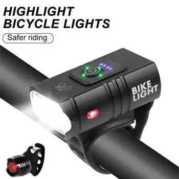 Led велосипеден фенер 1000LM USB Акумулаторна батерия Дисплей за хранене Предната лампа за планински шоссейного наем Фенерче Аксесоари за велосипедни фарове