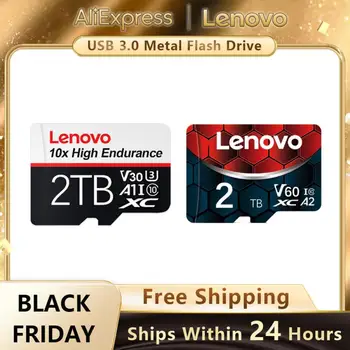 Lenovo 2TB Micro SD TF карта U1 V10 Карта памет Extreme Pro Flash Mini SD карта 1TB 512GB Class 10 UHS-I Високоскоростно Micro TF карта