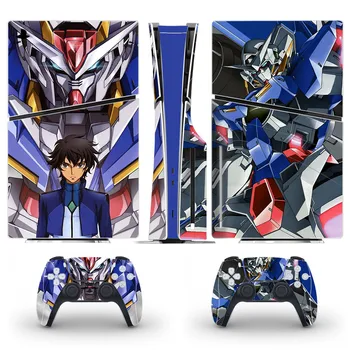 Аниме Gundam PS5 Slim Disc Skin Sticker, стикер за конзола и 2 контролери, vinyl стикер за PS5 Slim Disc Skin