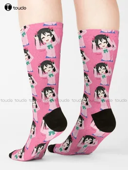 Нико Нико Нои!!!! Нико Ядзава Обожава чорапи училищна идол на живо за джогинг Чорапи с хубав дизайн, забавна есен градинска дрехи за момичета с най-добрите мультфильмами