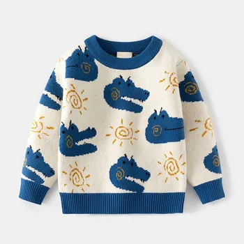 Пуловери за момичета и момчета, прекрасно есенно-зимни детски бански, пуловер с анимационни герои, пуловер